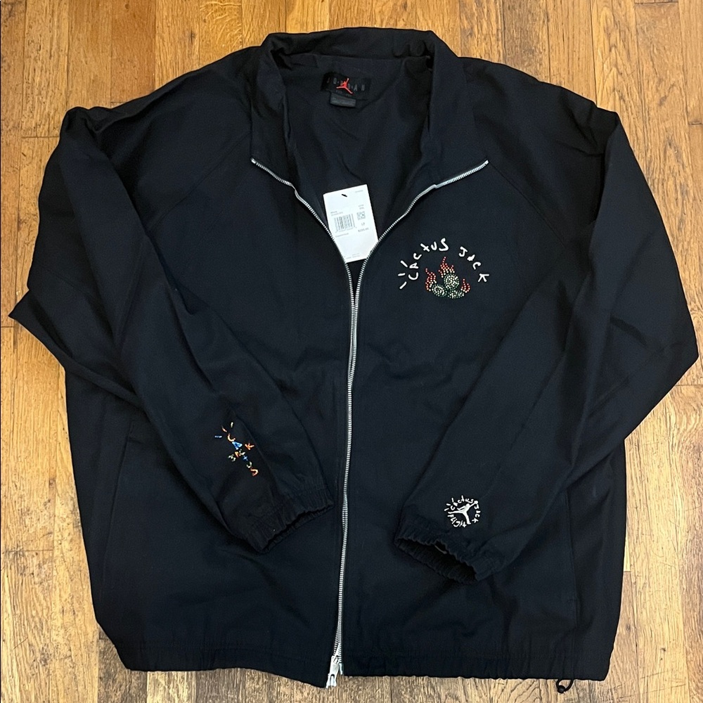 NWT Cactus Jack by Travis Scott X Air Jordan Black Embroidered Jacket